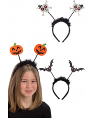 Headbands decorated with assorted glittered subjects: pumpkins