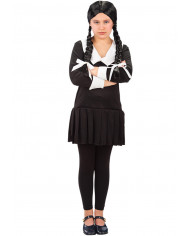Wednesday Addams costume for kid with stretchy dress.