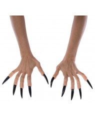 Witch fingers in plastic to stretch their own and make a claw