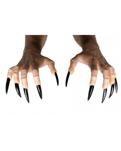 Witch fingers in plastic to stretch their own and make a claw