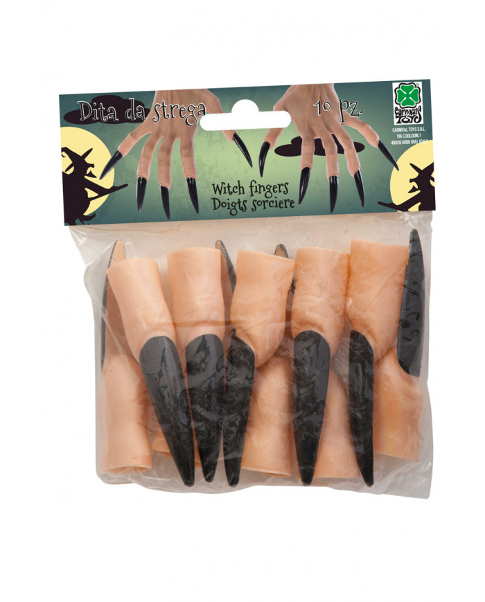 Witch fingers in plastic to stretch their own and make a claw