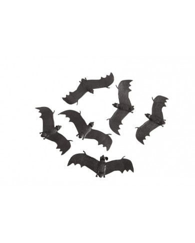 6 plastic bats, width cm.13, to decorate your Halloween party. 6 plastic bats, width cm.13, to decorate your Halloween party.