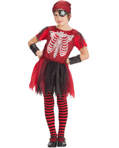 Zombie corsair costume for kid with stretchy dress with