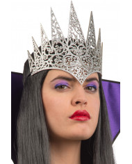 Crown in carved fabric covered with silver glitter to