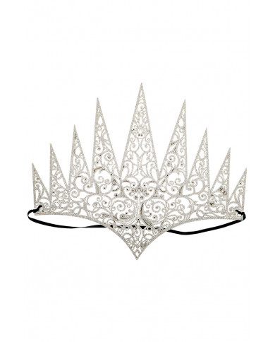 Crown in carved fabric covered with silver glitter to Crown in carved fabric covered with silver glitter to