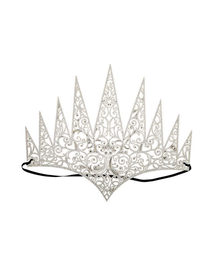 Crown in carved fabric covered with silver glitter to Crown in carved fabric covered with silver glitter to