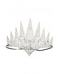 Crown in carved fabric covered with silver glitter to Crown in carved fabric covered with silver glitter to