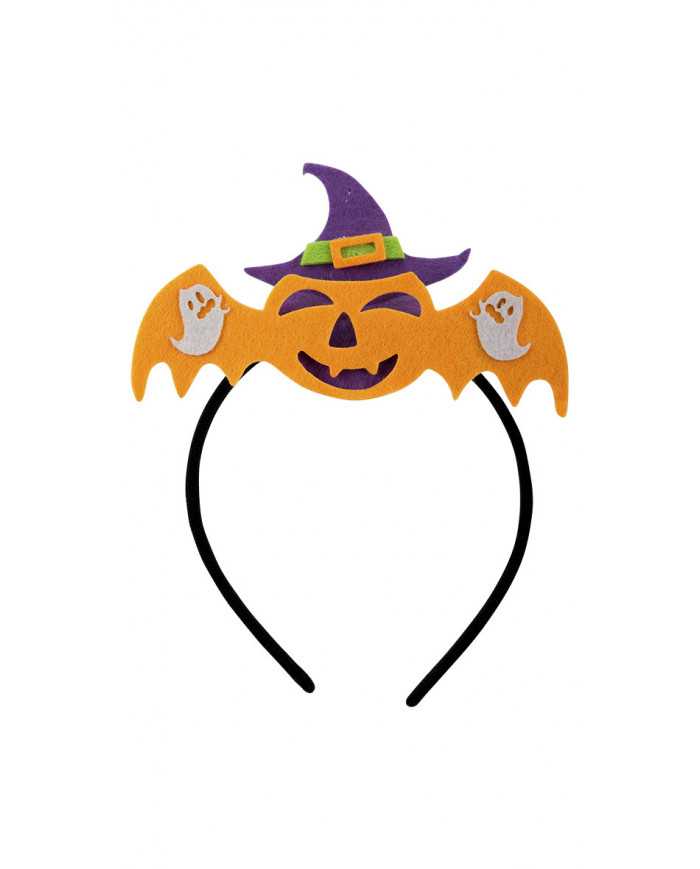 Headband with nice bat felt decoration, ideal for Halloween. Headband with nice bat felt decoration, ideal for Halloween.
