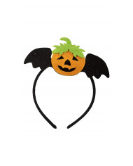 Headband with nice pumpkin felt decoration, ideal for Halloween.
