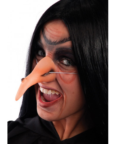 Nariz de bruja puntiaguda con elástico en blíster