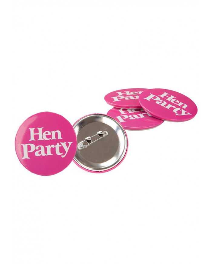 4 Pins Hen Party On Cardboard