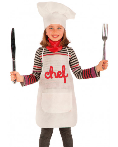 Ensemble déguisement chef pour enfants (tablier, longueur 50 cm Ensemble déguisement chef pour enfants (tablier, longueur 50 cm