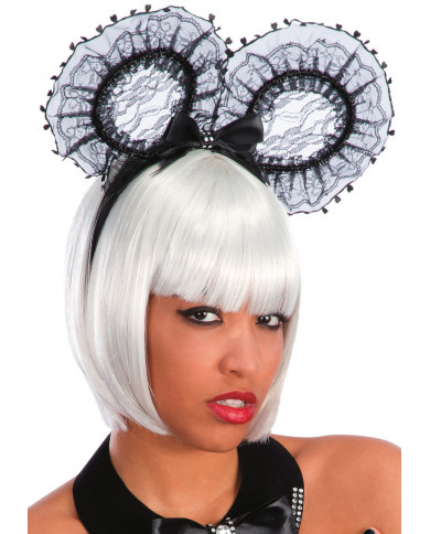 Elegante cerchietto topolina in pizzo con strass. Puoi Elegante cerchietto topolina in pizzo con strass. Puoi