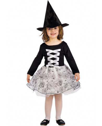 Witch White costume for kid with stretchy dress with veil Witch White costume for kid with stretchy dress with veil