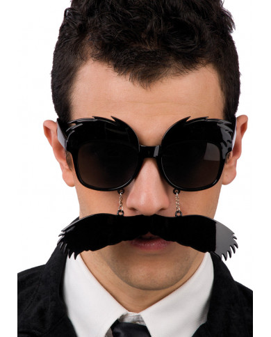 Black Glasses With Moustaches On Card