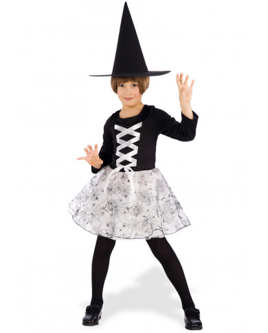 Witch White costume for kid with stretchy dress with veil Witch White costume for kid with stretchy dress with veil
