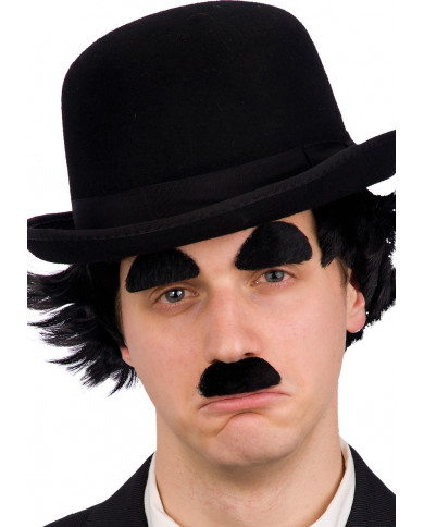 Moustache et sourcils noirs vagabond dans une pochette sur papier