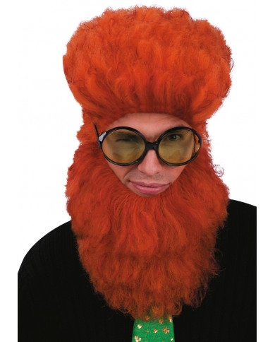 Barba rossa, senza baffi, realizzata in fibre sintetiche, lunga Barba rossa, senza baffi, realizzata in fibre sintetiche, lunga