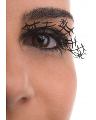 Ciglia in plastica nere raffiguranti ragni e ragnatele Le