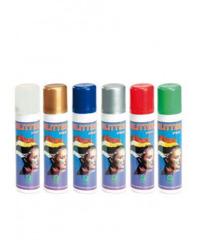 Glitterhaarspray ca. 100 cm verschiedene Farben mit Pappschild/Etikett