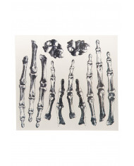 Temporary tattoos in the shape of hand bones for a horror