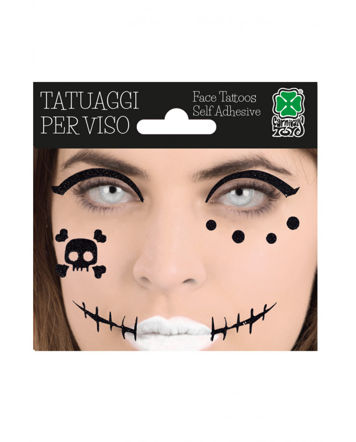 Sticker viso con decorazioni di carnevale