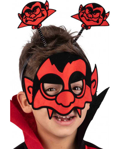 Set consisting of fabric mask and headband with antennas with