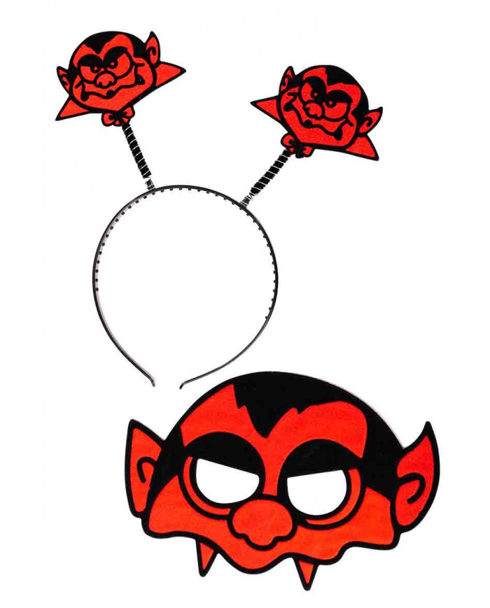 Set consisting of fabric mask and headband with antennas with
