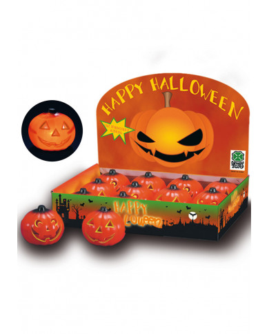 Présentoir 12 citrouilles avec lumière clignotante (piles non