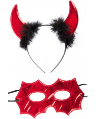 Set travestimento diavoletta, adulto, composto da maschera e