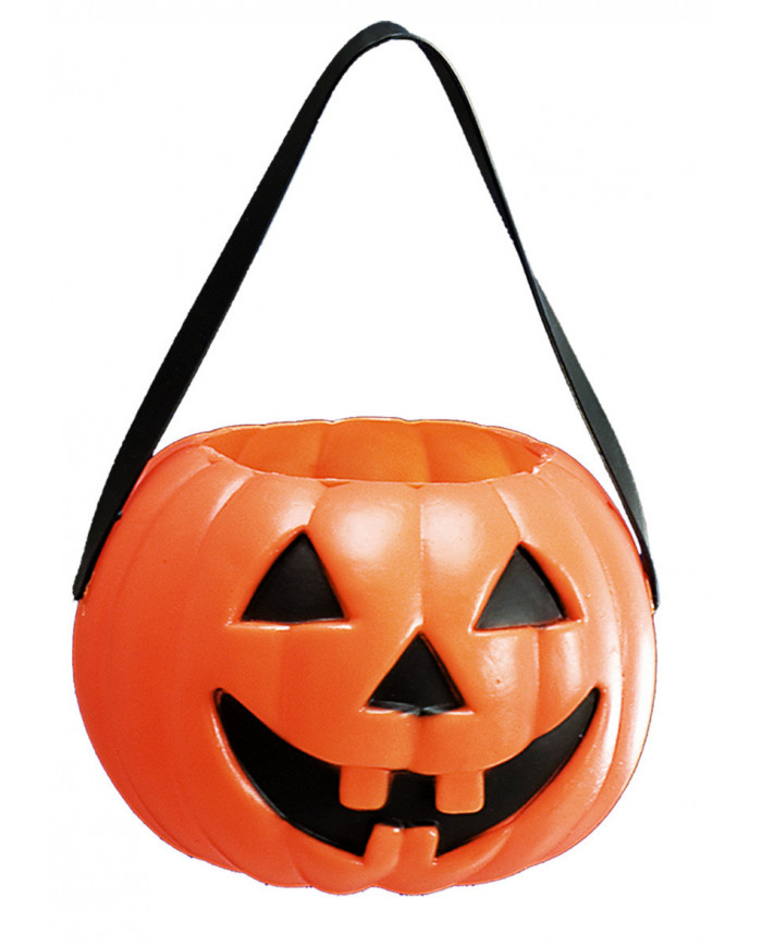 Secchiello a forma di zucca in plastica rigida, diametro di cm Secchiello a forma di zucca in plastica rigida, diametro di cm