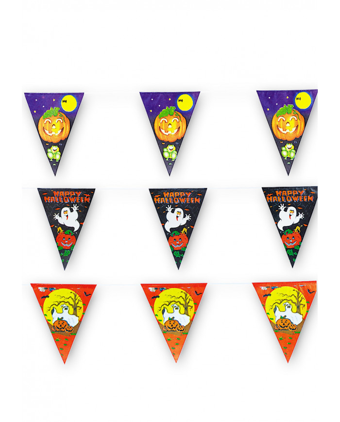 Paper Flags Garland In Pbh, 3 Ass.Mod., Cm.600X24,5