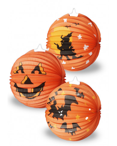 Decorazione per feste in carta a tema Halloween: 3 globi da