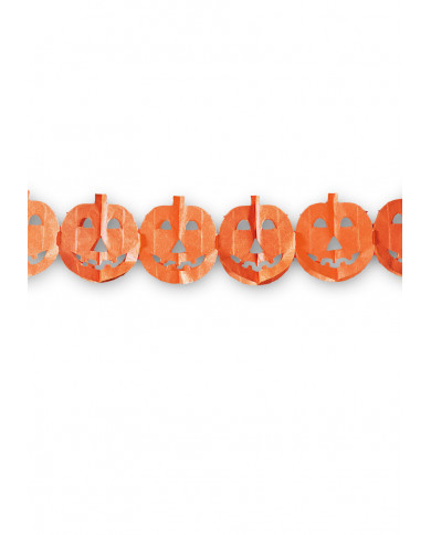 Guirlande citrouilles en papier, longueur 300 cm x hauteur 20 cm