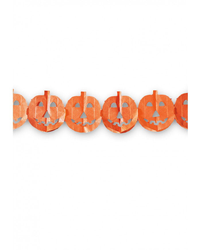 Guirlande citrouilles en papier, longueur 300 cm x hauteur 20 cm