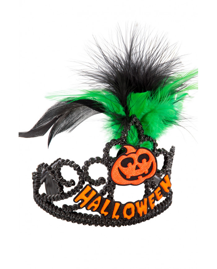 Crown in black plastic with orange reflective decorations and