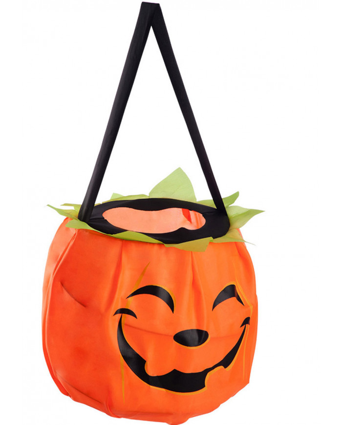 Bolsa de calabaza de unos 15 cm de diám. con etiqueta