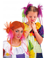 Elástico con pelo y trenzas de colores surtidos fluorescentes en