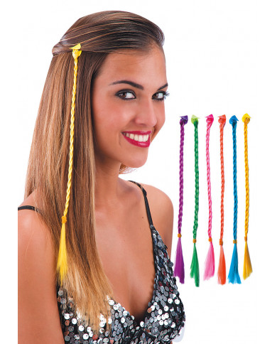 Tresse avec clip couleurs assorties, longueur 35 cm environ avec Tresse avec clip couleurs assorties, longueur 35 cm environ avec