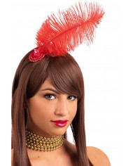 Charleston headband with red feather. Ideal for a 20s typical Charleston headband with red feather. Ideal for a 20s typical