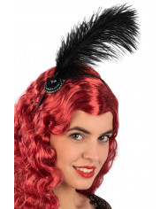 Charleston headband with black feather. Ideal for a 20s typical Charleston headband with black feather. Ideal for a 20s typical