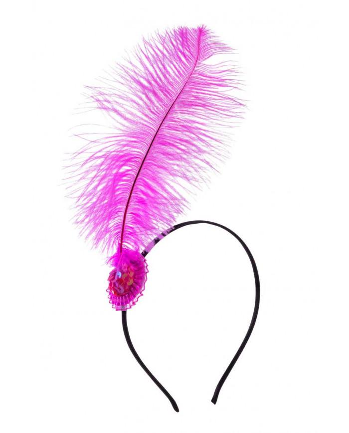 Charleston headband with fuchsia feather. Ideal for a 20s
