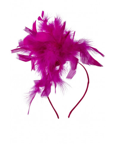 Charleston headband with fuchsia feathers. Ideal for a 20s