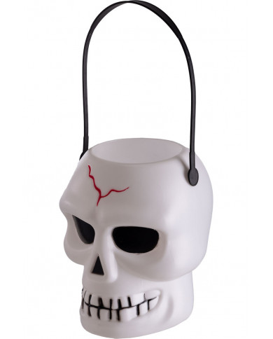 Plastic skull basket with handle, high cm.16, suitable for