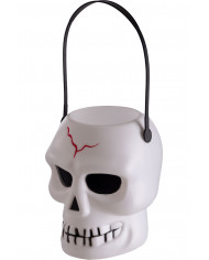 Plastic skull basket with handle, high cm.16, suitable for