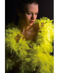 Yellow fluo feather boa for a whiff of joy and color that will