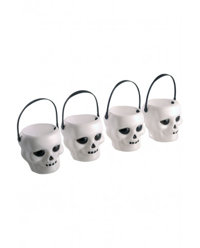 4 plastic skull baskets with handle, high cm.6, original gadget 4 plastic skull baskets with handle, high cm.6, original gadget
