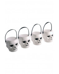 4 plastic skull baskets with handle, high cm.6, original gadget 4 plastic skull baskets with handle, high cm.6, original gadget