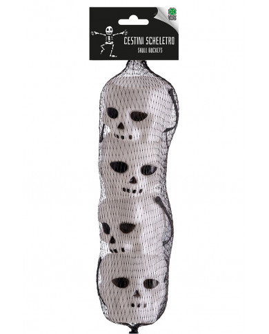 4 plastic skull baskets with handle, high cm.6, original gadget 4 plastic skull baskets with handle, high cm.6, original gadget