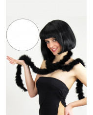 Boa orné de plumes bon marché blanc, longueur 180 cm environ (15 g